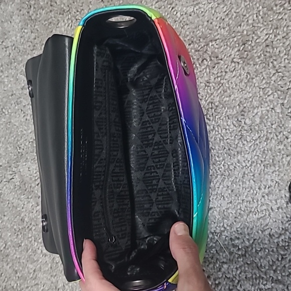 Kurt Geiger London Kensington Quilted Leather Shoulder Bag Clutch Rainbow Bag - Picture 12 of 16